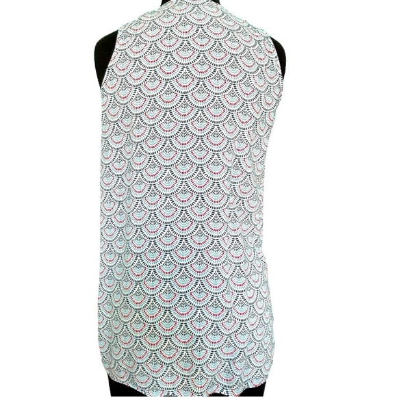Escapada Cross Hem Scallop Dot Sleeveless Top Size Small - Picture 4 of 9